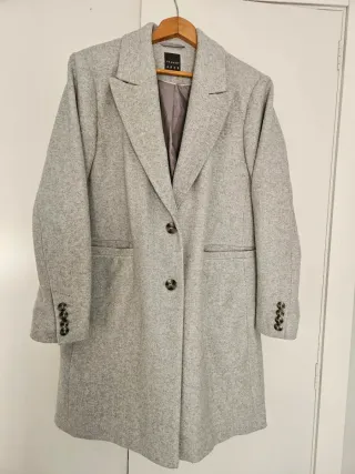 Abrigo largo gris perla