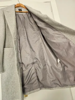 Abrigo largo gris perla