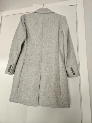 Abrigo largo gris perla