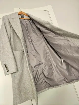 Abrigo largo gris perla