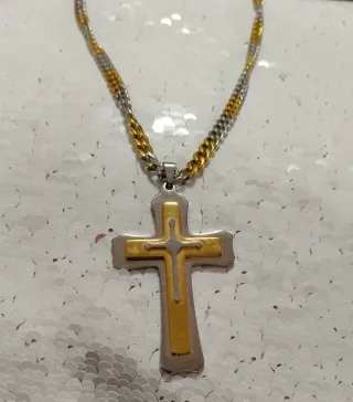 Cadena eslabones con dije Cruz