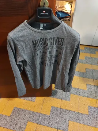 Felpa grigia con stampa Music Gives jbe tg. 13-14a