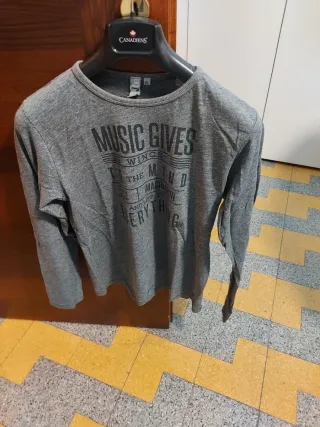 Felpa grigia con stampa Music Gives jbe tg. 13-14a