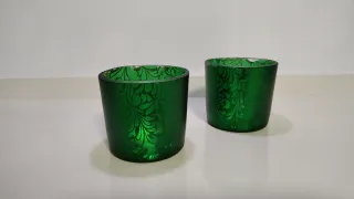Conjunto Botella y Vasos Verdes Artesanales
