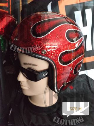 Casco flames red M