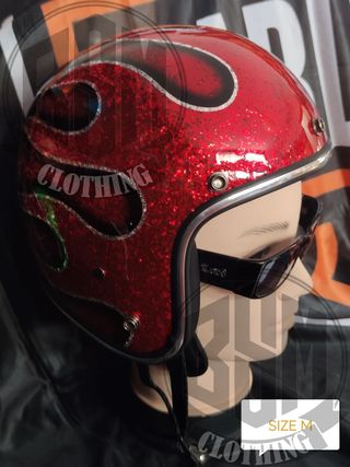 Casco flames red M