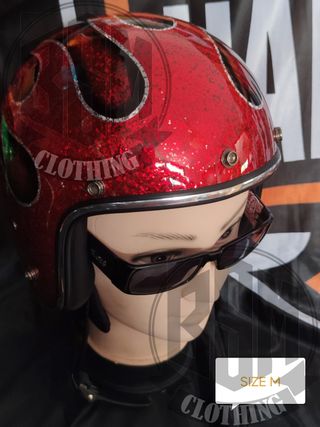 Casco flames red M
