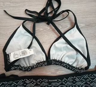 Bikini negro y blanco estampado
