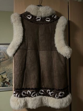 Chaleco Piel Cordero Laurence Heller Marrón