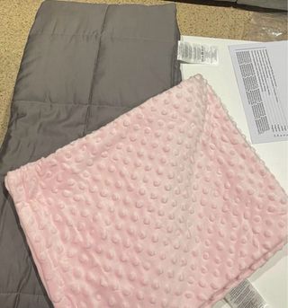 Manta Pesada Infantil Micromink Rosa/Gris