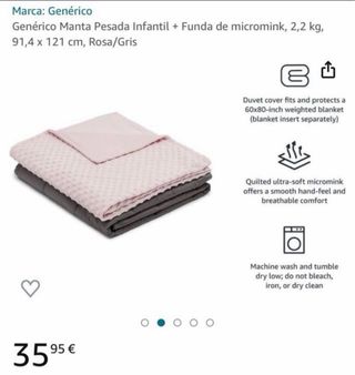 Manta Pesada Infantil Micromink Rosa/Gris