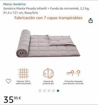 Manta Pesada Infantil Micromink Rosa/Gris