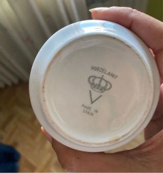 Juego de café antiguo blanco y verde