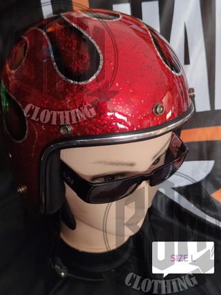 Casco flames red L