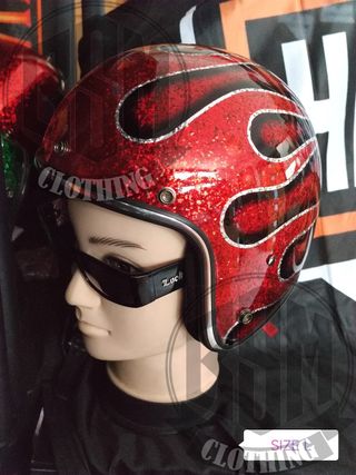 Casco flames red L