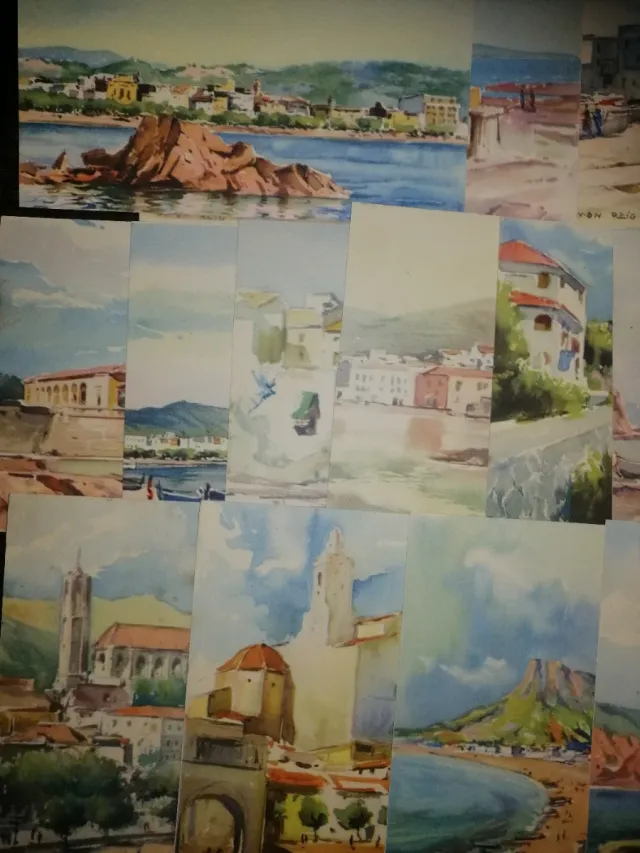 18 Postales Cataluña Dibujo Acuarela