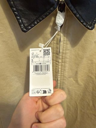 Chaqueta Mango Beige Negra Talla S Nueva