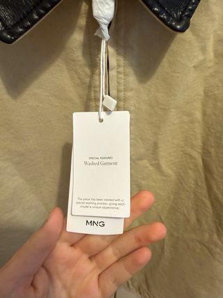 Chaqueta Mango Beige Negra Talla S Nueva