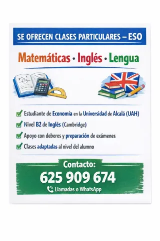 Clases particulares de Mates, Ingles y Lengua