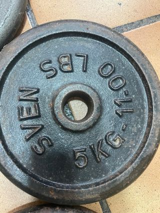 Mancuernas y discos gimnasio