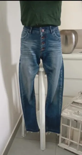 Jeans vintage Pimkie Denim Life vita alta bottoni