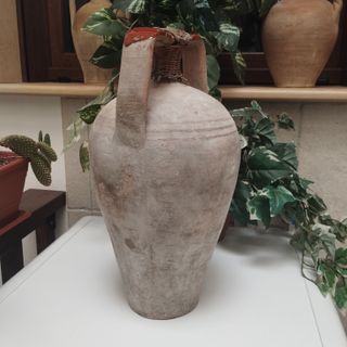 Antica anfora siciliana vaso terracotta giara '800