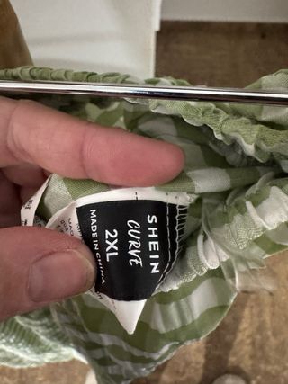 Pantalón cuadros vichy verde y blanco