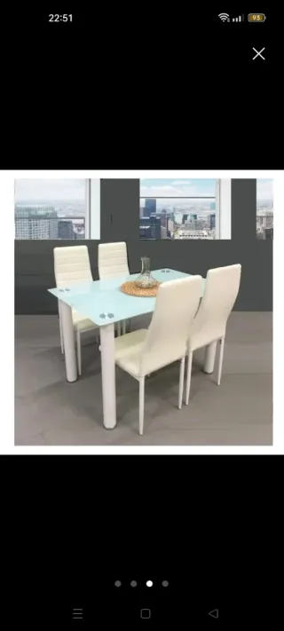 Mesa de comedor cristal y metal