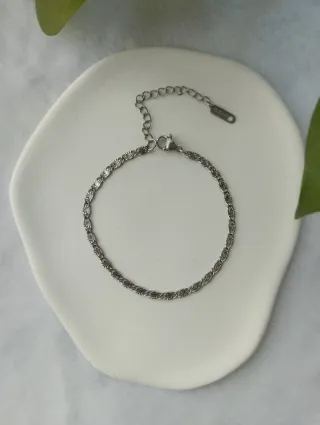 Pulsera plateada eslabones acero inoxidable