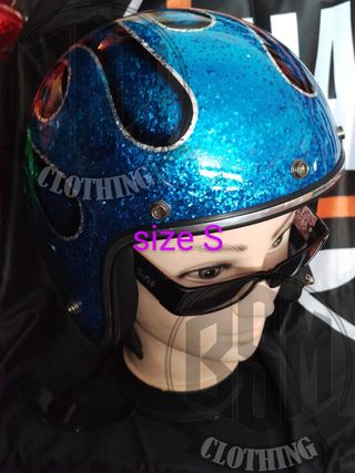 Casco flames blu S