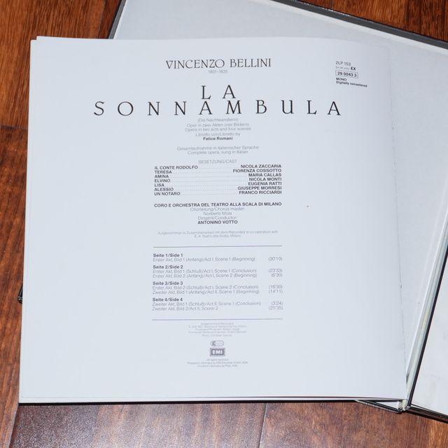 CAJA DE 2 DISCOS - OPERA LA SONNAMBULA - M. CALLAS