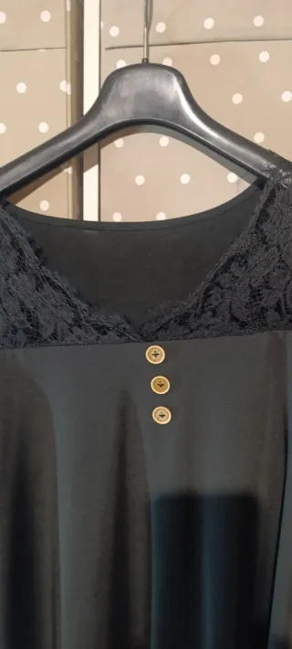 Maglia pizzo nera taglia XXXL