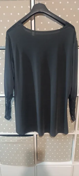 Maglia pizzo nera taglia XXXL