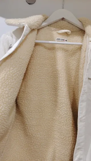 Chaqueta pana forro pelo beige/blanco T.XS