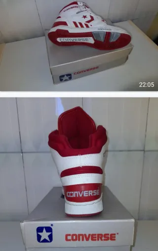 Zapatillas Converse Vintage Blancas y Rojas