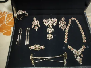 Aderezo Fallera Plata y Rosa