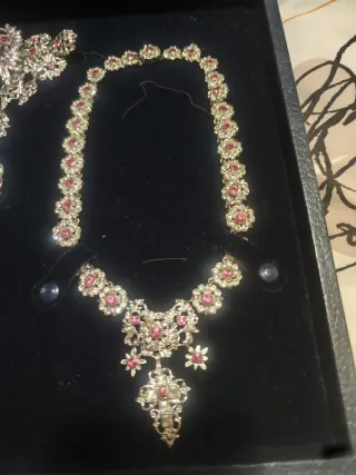 Aderezo Fallera Plata y Rosa