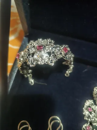 Aderezo Fallera Plata y Rosa