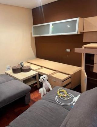 Mueble TV madera y cristal