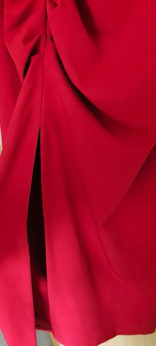 Vestido rojo fruncido