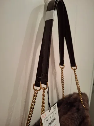 Bolso Zara efecto piel marrón