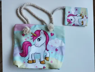 Bolso y monedero niña unicornio