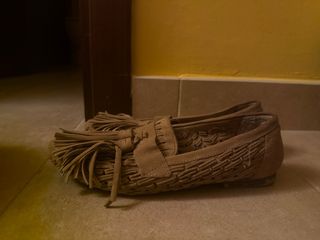 Mocasines Zara Beige con Flecos