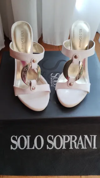 Sandali donna Solo Soprani bianchi oro