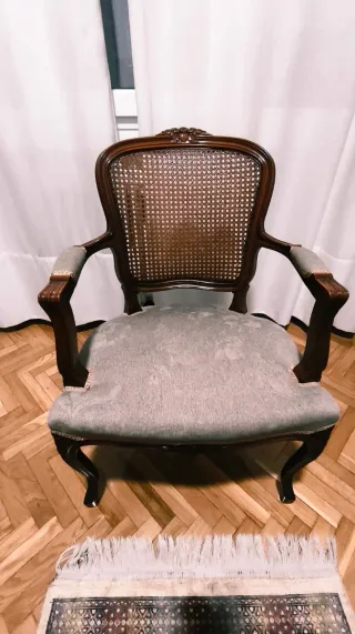 Tresillo sofá Luis XV o Isabelino y 2 butacas