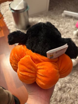 Peluche gatto nero zucca cappello strega