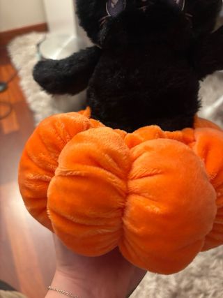 Peluche gatto nero zucca cappello strega