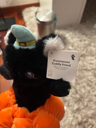 Peluche gatto nero zucca cappello strega