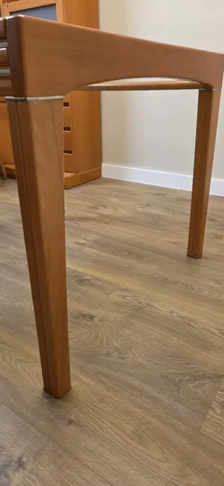 Mesa de centro cristal y madera extensible