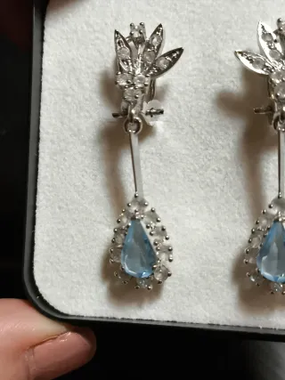 Pendientes vintage aguamarina Art Decó